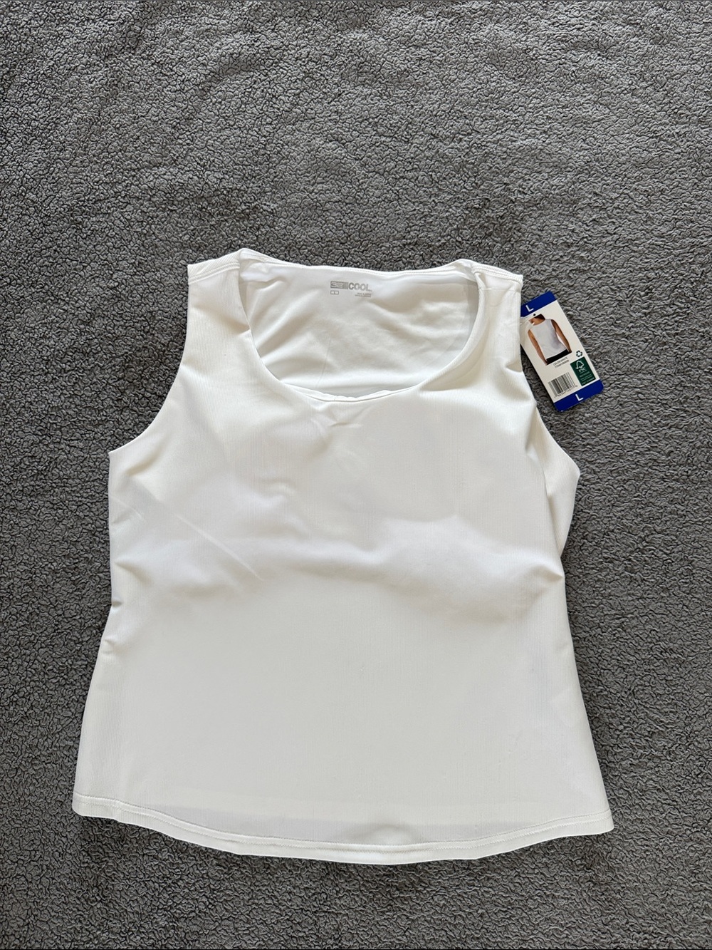 Women's White Performance Scoop Neck Tank Top - CoolMax